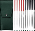 5pcs Mini Diamond Needle Files and 5pcs Mini Steel Needle Files,Packed in Synthetic Leather Case,for high Precision Sanding Work on Wood,Plastic,Metal and Jewelry Carving