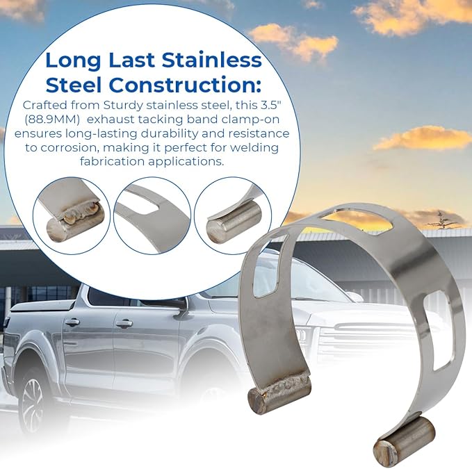 3.5" (88.9MM) Stainless Exhaust Tacking Band Clamp-On For Welding Fabrication