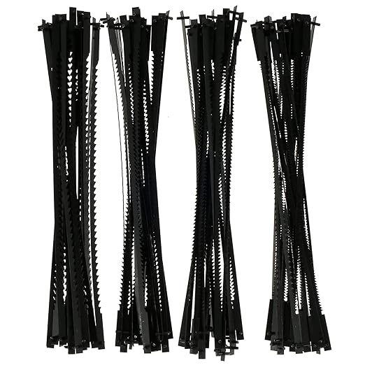 80Pcs Scroll Saw Blade Pin End 5inch Sturdy Carbon Steel Scroll Saw Blade Durable Cutting Pinned Scroll Saw Blades Set TPI 10/15/18/24 Replacement for Cutting Wood Plastic Metal US(80PCS)