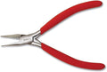The Beadsmith Slim Line Serrated Chain Nose Pliers, 4.75 inches (120mm) with polished steel head, red PVC comfort grip handle with double-leaf spring, tool for jewelry making
