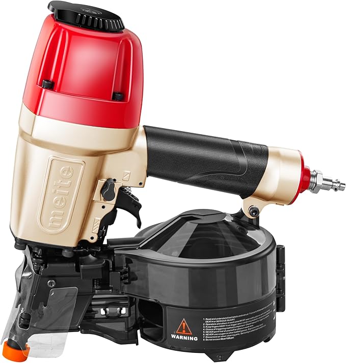 meite Siding Nailer, Pneumatic Siding Nail Gun Lightweight Air Coil Nail Gun with Safety Nose, Nail Depth and 360°Exhaust Adjustable, Compatible with 1-1/2" to 2-1/2" Coil Siding Nails (CN65S)