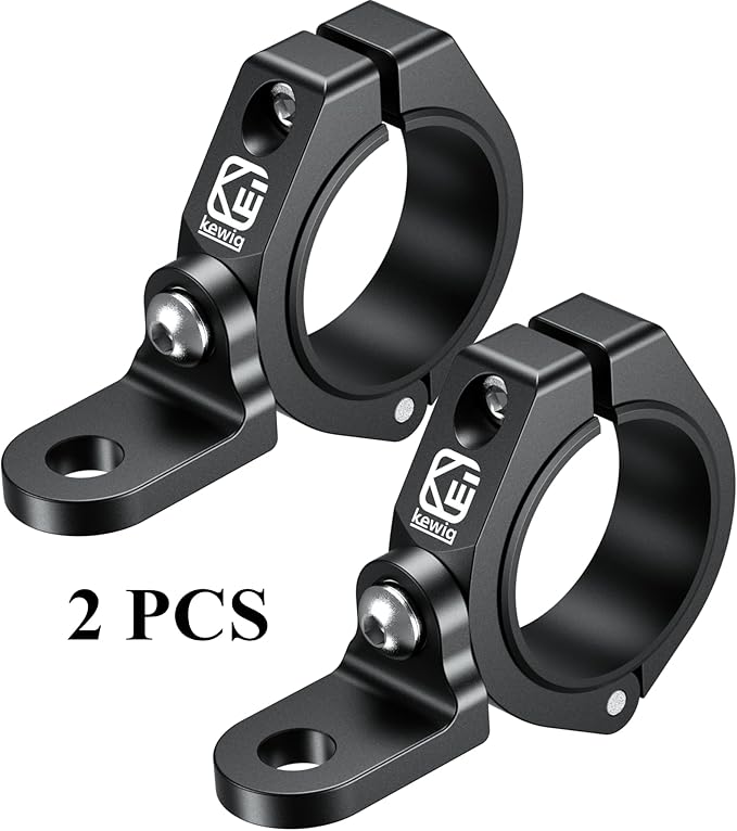 BRCOVAN 2PCS UTV Whip Light Mount, Solid Aluminum Alloy Whip Flag Mounts, Off-Road LED Light Bar Mounting Bracket, 360° Adjustable Roll Bar Clamp Holder Fit 1.5''/1.65'' /1.75''/1.85''/2'' Roll Cage