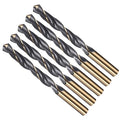 Drill Bit, 13mm Cutting Diameter, 4341 HSS Gold and Black 118° Cutting Angle Number Jobber Bits - (Applications: for Drilling Soft Metal Plastic Wood), 5-Pieces