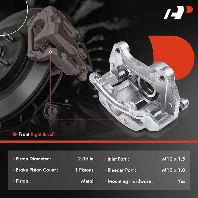 A-Premium Front Disc Brake Caliper Assembly with Bracket Compatible with Select Buick, Cadillac, Chevy and GMC Models - Malibu, LaCrosse, Regal, Impala, ELR, Equinox, Terrain, Allure, Cascada