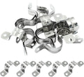 Hordion 30Pcs 1" Two Hole Strap U Bracket, M25 Rigid Pipe Strap Stainless Steel Conduit Clamp for Fixing Pipe