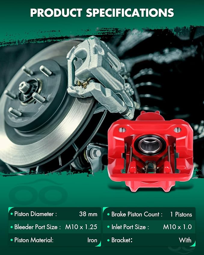 SCITOO Rear Left+Right Brake Calipers With Bracket 19B6886 19B6887 Red Compatible For Acura RDX 2013-2018 For Honda Crosstour 2012-2015 For Honda CR-V 2007-2016