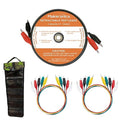 Makeronics 2 Wires 30FT 18AWG Retractable Test Leads with Roll-up Storage Pouch and Dual Ended Electrical Alligator Clips Test Probe Lead Wire Cables for Circuit Connection/Electrical Testing