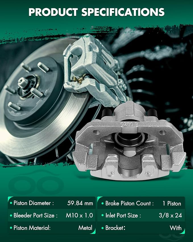 SCITOO Front Left Brake Caliper With Bracket 18B4778 Compatible For Ford For Escape 2001-2007 For Mazda Tribute 2001-2006 For Mercury Mariner 2005-2006