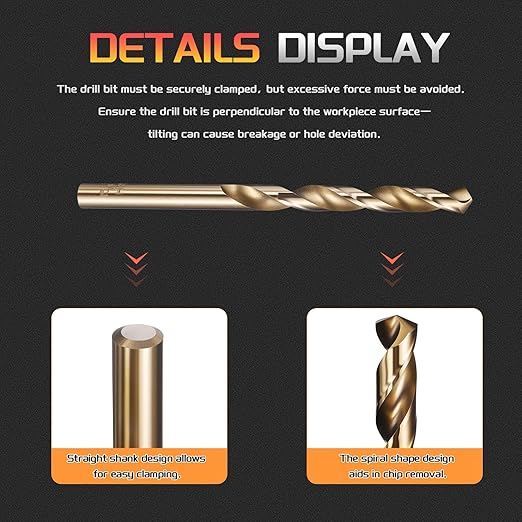 Drill Bit, 7/32" Cutting Diameter (5.556mm), 4241 HSS Gold 118° Cutting Angle Versatile Jobber Bits - (Applications: for Drilling Plastic Wood Soft Thin Metal), 10-Pieces