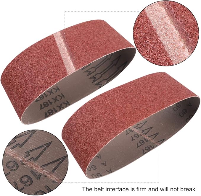 Coceca 3x18 Inch Sanding Belts, 21 Packs Belt Sander Paper Aluminum Oxide Sandpaper (Assorted 3 Each of 40 60 80 120 180 240 320 Grit) for Sander Woodworking