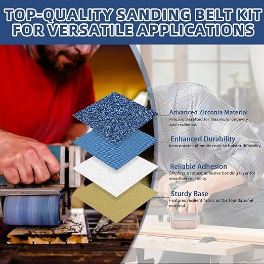 3x21 Inch Sanding Belts 30 Pcs (3 Grit, 10 Each of 80, 120, 150 Grits) Heavy Duty Belt Sander Zirconia Belt Sander Paper for Wood, Metal, Stainless Steel, Automotive, and Furniture