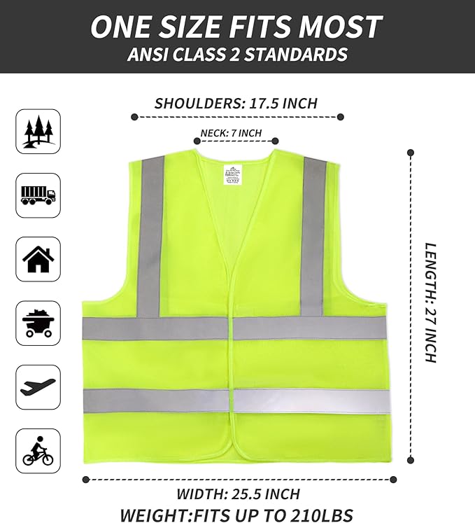 TOURGO Safety Vest Meets ANSI Class 2 Standards
