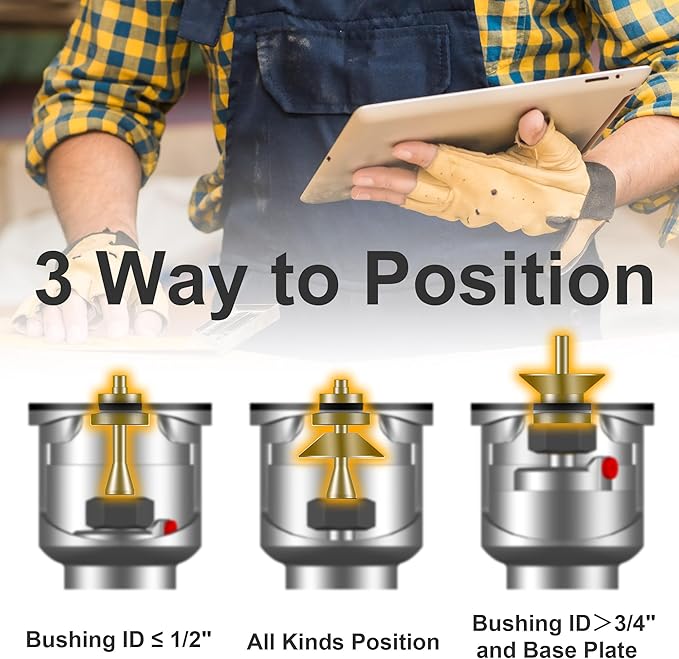 13 Pcs Precision Brass Router Template Bushing Guides Sets, Router Guide Bushing with Carrying Case