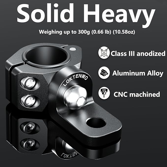 2PCS 360°Adjustable ATV Whip Light Mount, Heavy Duty CNC Light Bar Mounting Bracket for Motorcycle Golf Cart Universal 0.875''/1''/1.125''/1.26” Roll Cage