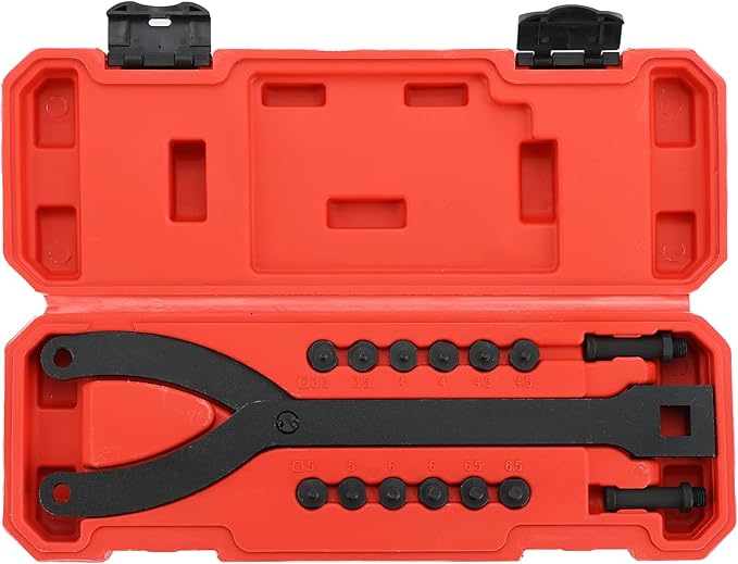 Variable Pin Spanner Wrench | 15PCS Adjustable Cylinder Spanner Wrench Set,1/2" Drive Ratchet Fan Clutch Pully Holder Wrench Tool Kit for Cars, Motorcycles