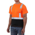 sesafety Hi Visibility Shirts for Men, Safety Shirts with Reflective Strips Class 2, Hi Vis Construction Work Shirt with Pocket Orange 2XL