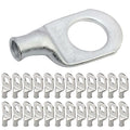 SELTERM 25pcs 8 AWG 1/2" Stud Marine Grade Tinned Copper Battery Cable Lugs, 8 Gauge Ring Terminals, UL Wire Lugs Electrical Battery Cable Ends, Tinned Copper Lugs Battery Terminal Connectors