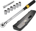 1/2-Inch Drive Click Torque Wrench Set, 10-160 FT-LB/13.6-217Nm Torque Wrench 1/2 Drive, 1/2 Torque Wrench Kit with Extension Bar & Socket Set- 8 PCS