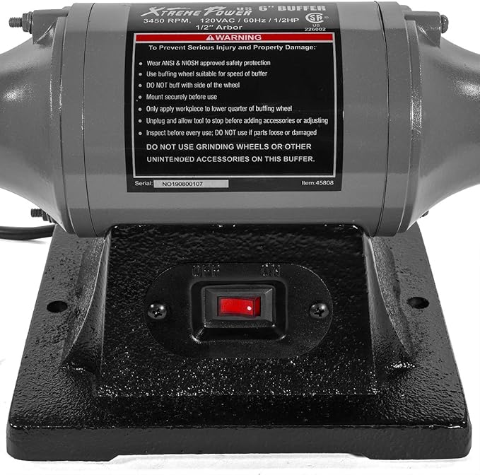 XtremepowerUS 6-Inch Electric Polisher Benchtop Buffer Grinder Motor Polishing Grinder Machine Dual Buffer