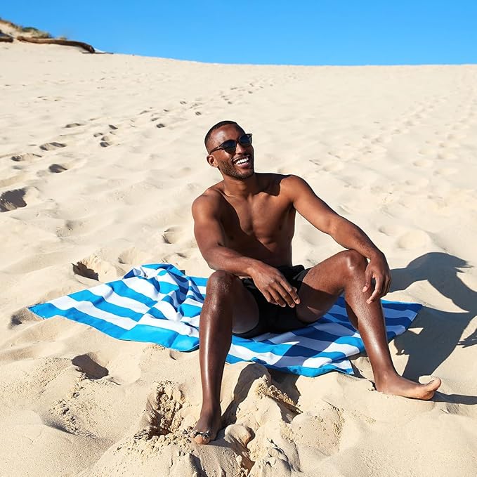 Dock & Bay Beach Towel - Quick Dry, Sand Free - Compact, Lightweight - 100% Recycled - Includes Bag - Set of 4 - Cabana Classics, Extra Large (200x90cm, 78x35)