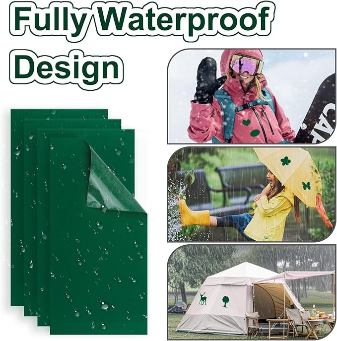 8PCS 7.8x3.9 inch Nylon Repair Patch Self-Adhesive Fabric Patch Down Jacket Repair Patches for Puffer Jackets Tenacious Tape Polyester Waterproof Lightweight Tent Repair Patch Kits for Clothes Bag