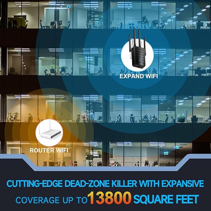 WiFi Extender 100Mbps - Stable Speed for Daily Use, Long-Range Coverage, One-Click Setup (100M) (100M)