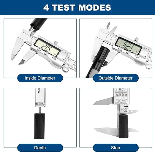 Digital Caliper Measuring Tool, 6 Inch Stainless Steel Vernier Caliper Digital Micrometer with Large LCD Screen, Auto-Off Feature, Easy Switch from Inch Metric Fraction