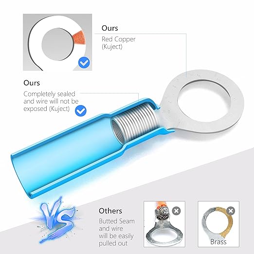 Kuject 930PCS Heat Shrink Wire Connectors Kit, Electrical Waterproof Crimp Butt Terminals, Insulated Spade Connectors for Automotive Marine Boat Truck, Include Rings Forks Spade Butt Splices