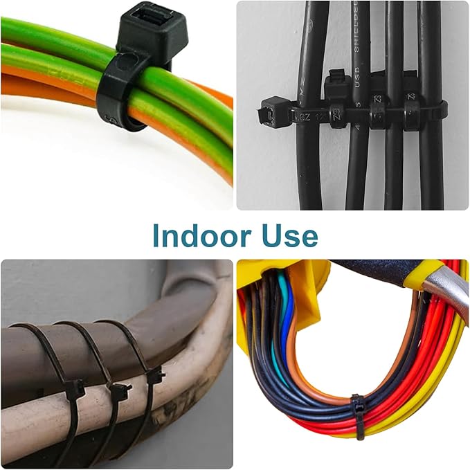 Zip Ties 14 inch(100 Pack), 60 lb, Black Heavy Duty Wire Ties, UV Resistant Cable Ties for Indoor and Outdoor Use, LOCKLOCK