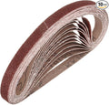 HARFINGTON 1/2 x 18 Inch Sanding Belts, 10 Pcs 80 Grits Aluminum Oxide Abrasive Belt Sander File Belt for Woodworking, Metal Polishing, Knife Sharpener