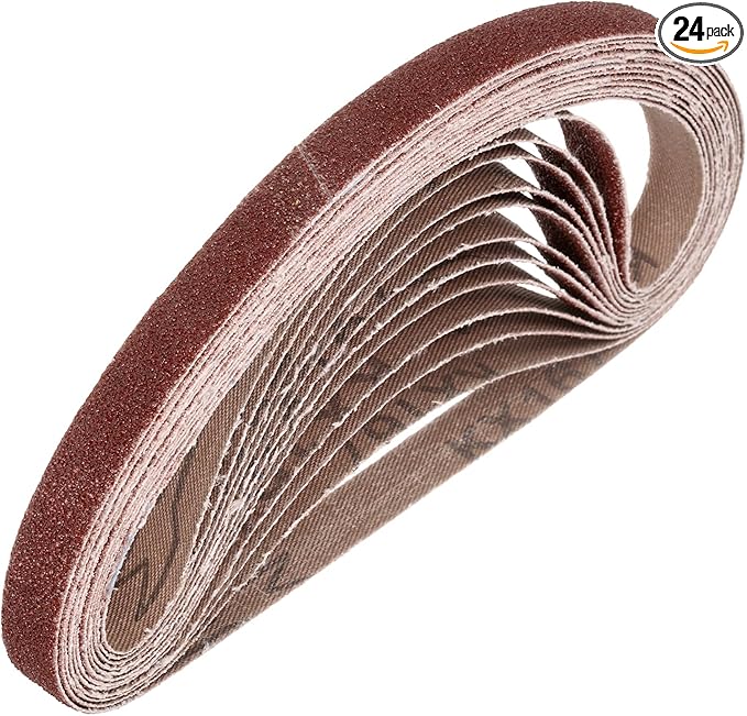 HARFINGTON 1/2 x 18 Inch Sanding Belts, 24 Pcs 80 Grits Aluminum Oxide Abrasive Belt Sander File Belt for Woodworking, Metal Polishing, Knife Sharpener