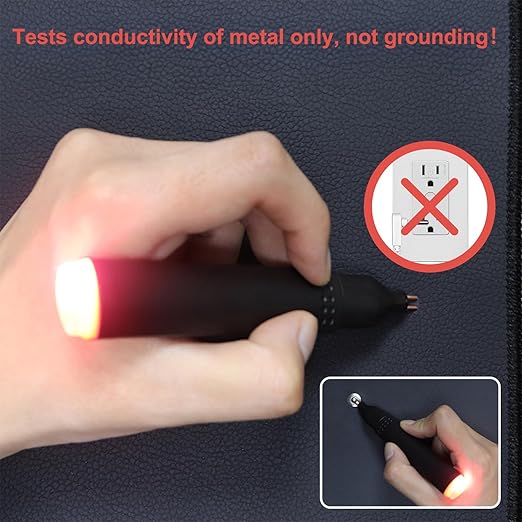 Conductivity Test Pen, Non Contact Voltage Tester Pen, Grounding Tester for Grounding Mats Sheets Pillowcases, Wire Tester Electrical Tool for Ensuring Effective Earthing Connection