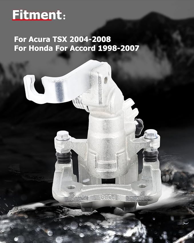 cciyu 19-B2069 Disc Rear Left Brake Caliper Assembly w/Bracket 2004 2005 2006 2007 2008 For Acura For TSX,1998 1999 2000 2001 2002 2003 2004 2005 2006 2007 For Honda For Accord