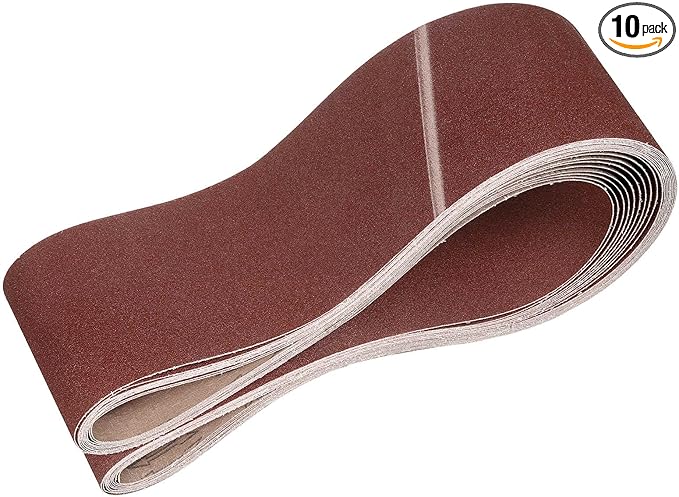 HARFINGTON 6 x 89 Inch Sanding Belts, 10 Pcs 80 Grits Aluminum Oxide Abrasive Belt Sander File Belt for Woodworking, Metal Polishing, Knife Sharpener
