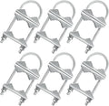Double Antenna Mast Clamp V Jaw Block with U Bolts, Heavy Duty Mast to Mast Mount Bracket Kit for Outdoor Antenna 6 Sets