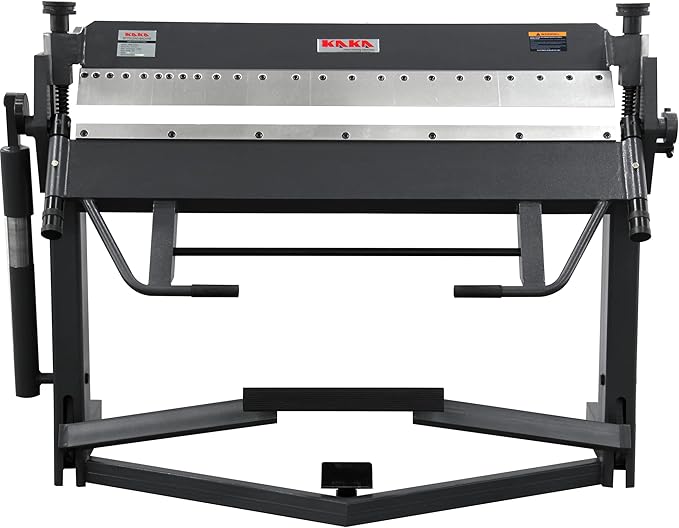 KAKA INDUSTRIAL Pan and Box Brake, 50-Inch Sheet Metal Brake Machine with Fingers, 14-Gauge Mild Steel Capacity Box and Pan Brake with Foot Clamp, 0-135° Folding Angle PBB-5014