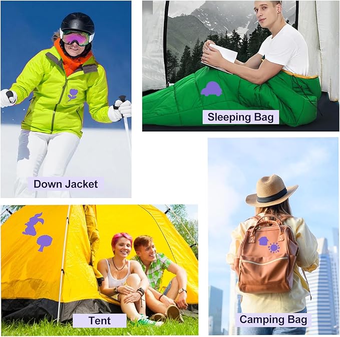 45PCS Nylon Repair Patch Self-Adhesive Pre-Cut Fabric Patch Down Jacket Repair Patches for Puffer Jackets Tenacious Tape Polyester Waterproof Lightweight Tent Repair Patch for Clothes Bag(Purple)