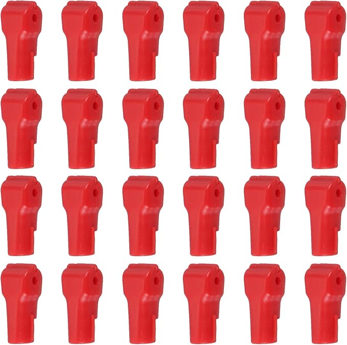 PATIKIL 4 mm Stop Peg Lock, 25 Pcs Pegboard Hooks Anti Sweep Theft Hook Locks Plastic Pegs for Mobile Accessories Shop Clothes Retail Security Display, Red