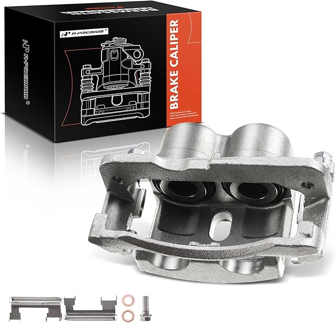 A-Premium Disc Brake Caliper Assembly With Bracket Compatible with Chevy, Cadillac, GMC and Hummer Models - Silverado 1500 2500 3500, Escalade, Tahoe, Sierra 1500 2500 3500, Savana 1500