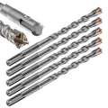 Concrete Drill Bit 5pcs 3/8" X 6"-4" Cross-Type Double Thread Carbide Material Suitable for Concrete, Brick, Cement Walls, Stone, Hammer Drill Bits for Concrete
