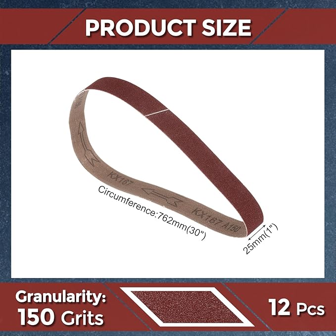 3 Pcs Sanding Belts 1 x 30 Inch 150 Grit Aluminum Oxide Abrasive Sandpaper for Belt Sander Metal Grinding Wood Working Weld Rust Removal
