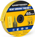 haisstronica 3:1 Heat Shrink Tubing, Shrink Ratio Adhesive Lined Marine Grade Heat Shrink Tube for Home, Automotive and Industrial (Yellow) 65FT 1inch
