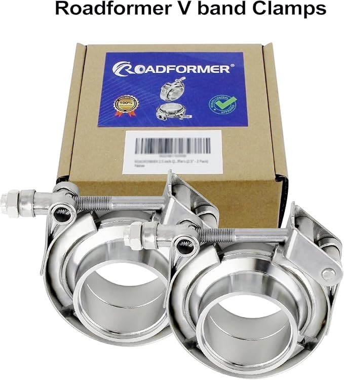 2.25 inch V Band Clamp - 2 sets of Quick Release Vband Exhaust Clamp with Flange Stainless Steel for Automotive exhaust system, turbocharger, downpipe and mufflers (2.25" - 2 Pack)