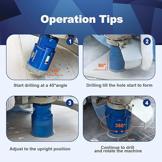2-3/4 Inch Diamond Core Drill Bit for Porcelain Tile Ceramic Marble Granite Drilling,BRSCHNITT 1pc Vacuum Brazed Diamond Hole Saw with 5/8-11 Thread (70mm)