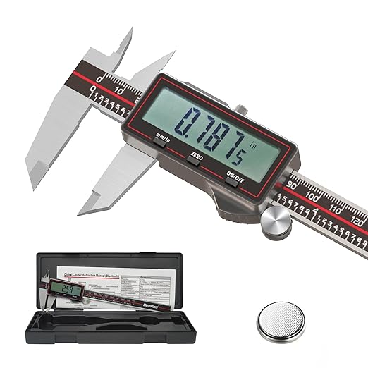 GemRed Digital Caliper 6 Inch/150 mm, Wireless Data Transfer to Excel, Stainless Steel Electronic Micrometer with Large LCD, IP54 Waterproof, Auto-Off, Inch/mm Conversion