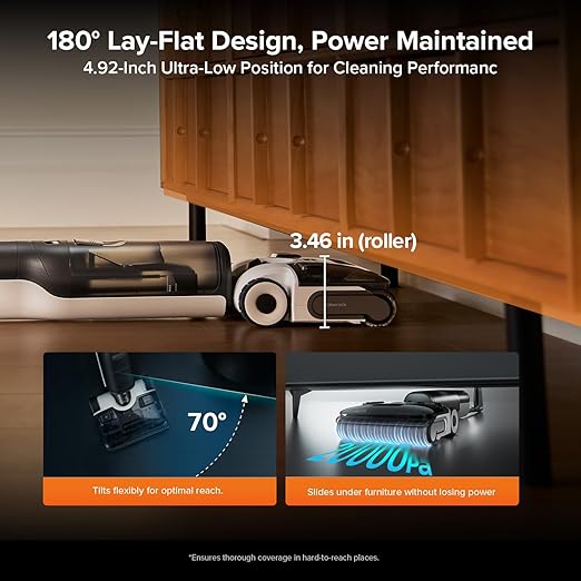 roborock F25 ALT Vacuum Mop, Wet Dry Vacuum Cleaner, Cordless Hard Floor Cleaner Machine with AI Assistant Wheels, 180° Lie-Flat, 194°F Hot Air Flash Drying & Hot Water Self Cleaning Electric Mop