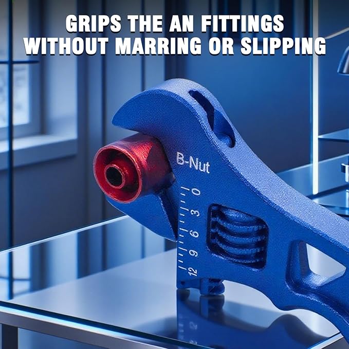 AN Hose Fitting Adjustable Wrench 3AN-12AN Lightweight Aluminum (Blue)