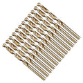 Drill Bit, 15/64" Cutting Diameter (5.953mm), 4241 HSS Gold 118° Cutting Angle Versatile Jobber Bits - (Applications: for Drilling Plastic Wood Soft Thin Metal), 12-Pieces