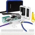 VCELINK RJ45 Crimp Tool Kit 105-in-1 for CAT7/CAT6A/CAT6/CAT5E/CAT5 Connectors, Includes Crimper Blades Replaceable, Cable Tester, Wire Cutter for Beginners Professionals DIY Network Setups