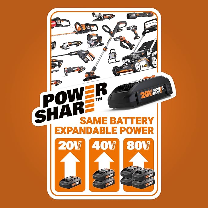 Worx Nitro 20V Power Share 3/8” Cordless Crown Stapler with Air Impact Technology - WX843L.9 (Tool Only)